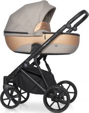 Детская коляска 2 в 1 Riko Nano Pro 04 Camel (карамельная кожа – бежевая ткань)